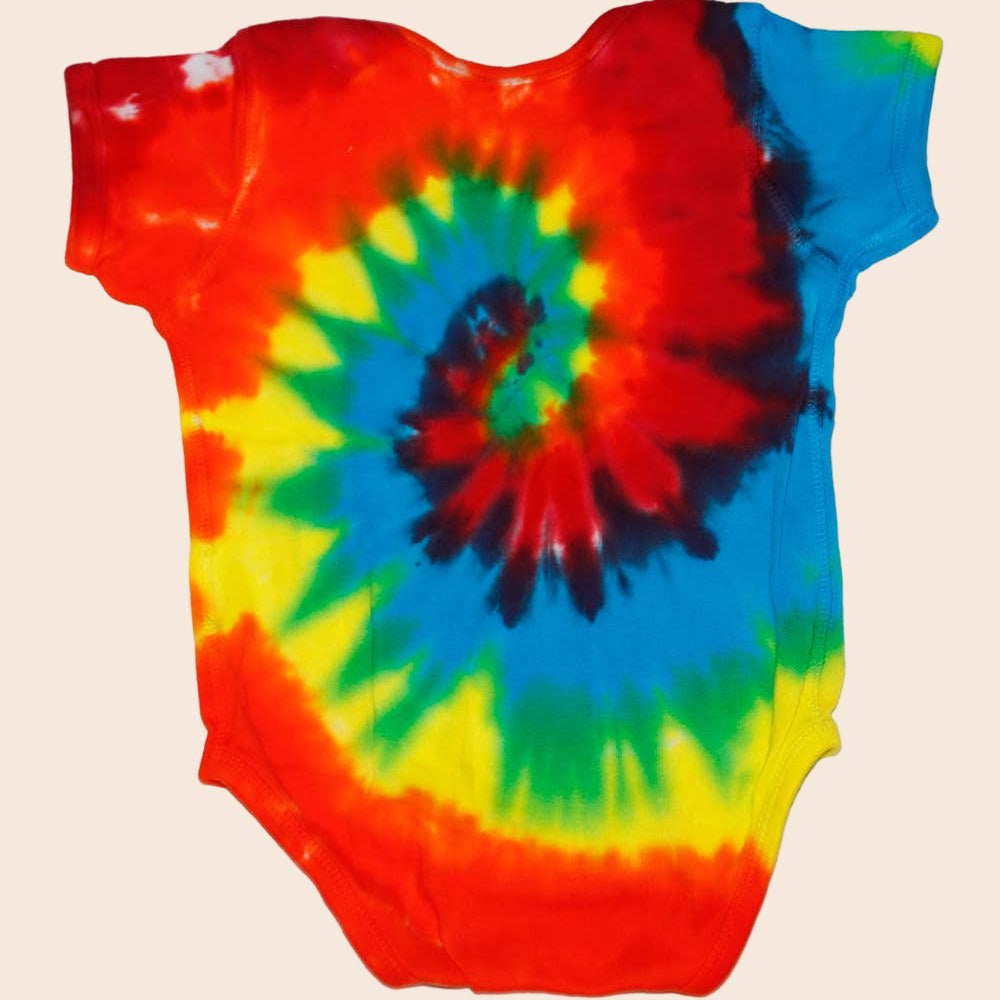 Tie Dye Baby Bodysuit One Piece Romper Rainbow Spiral