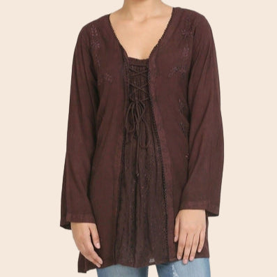 Renaissance Lace-Up Blouse