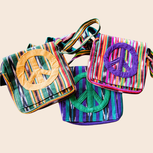 Small Ikat Peace Messenger Bag