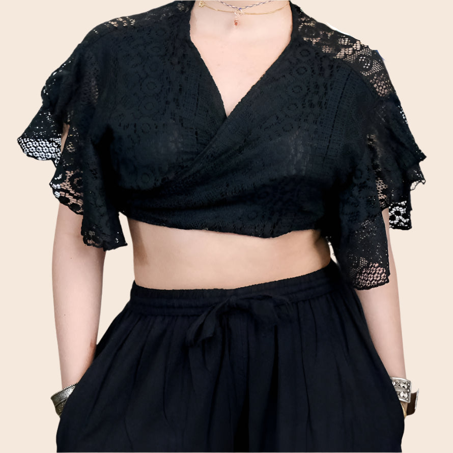 Lace Boho Wrap Top