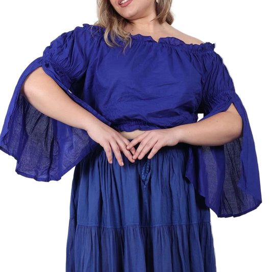 Split Sleeve Off-the-Shoulder Blouse