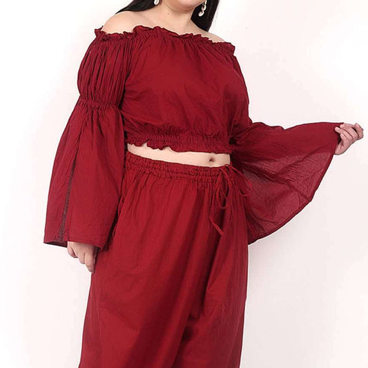 Split Sleeve Off the Shoulder Blouse
