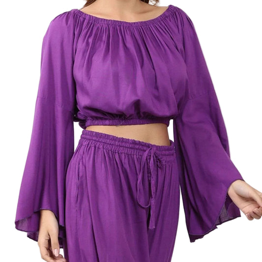 Off the Shoulder Long Sleeve Blouse