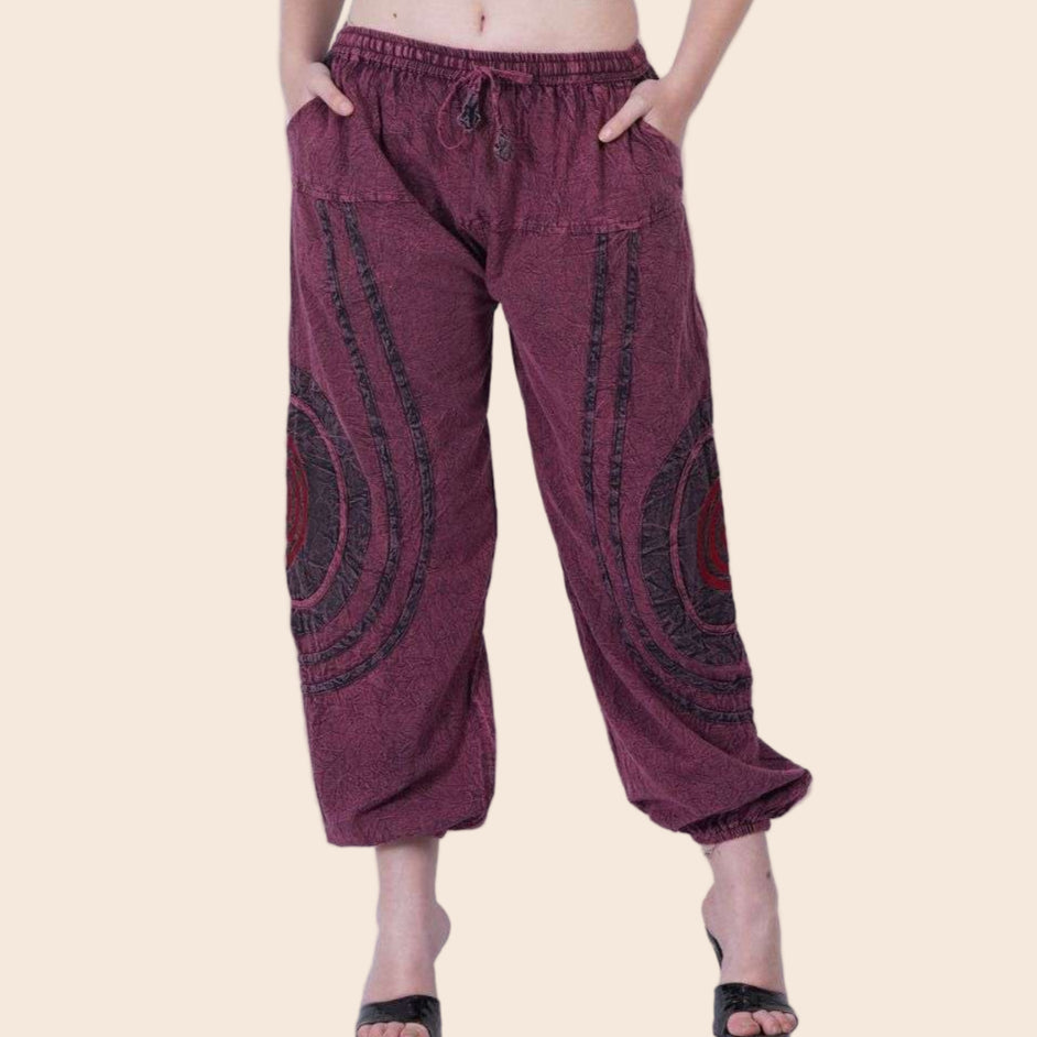 Spiral Patch Harem Pants