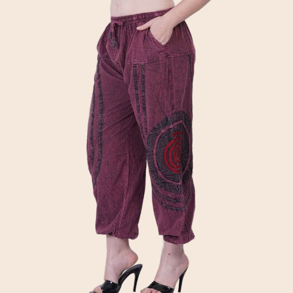 Spiral Patch Harem Pants