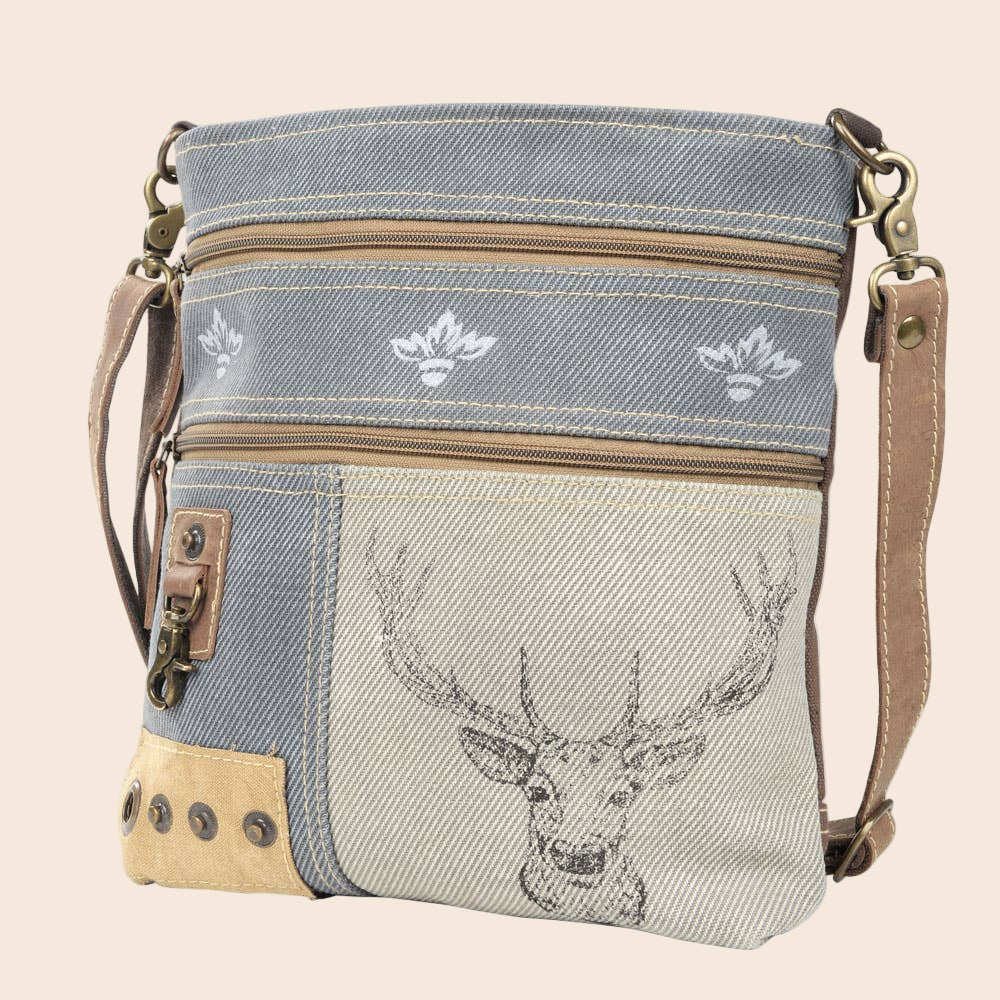 Deer And Mixed Fabrics Shoulder/Crossbody Bag