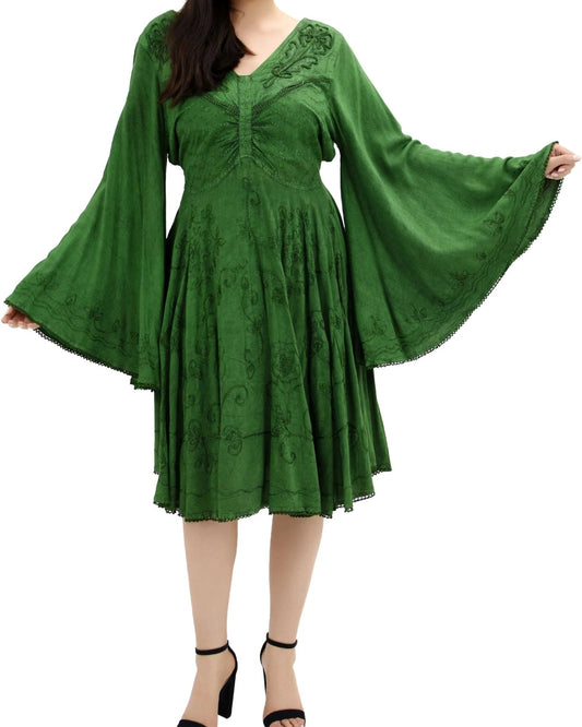 Rouched Bodice Knee Length Dress