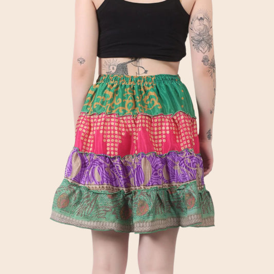 Patchwork Tiered Skirt