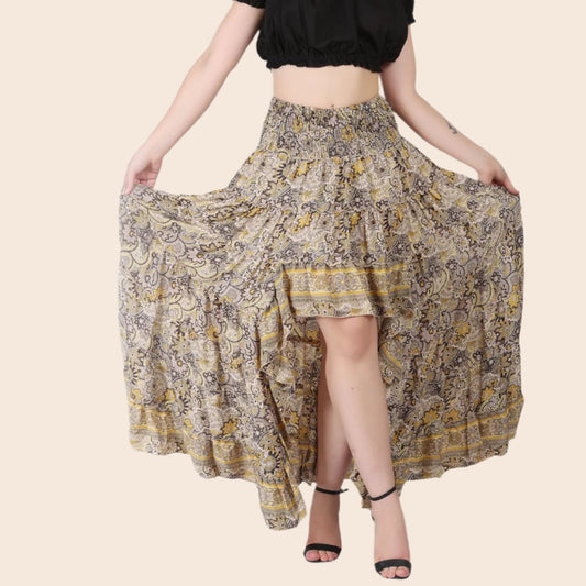 Hi-Lo Ruffle Tiered Skirt