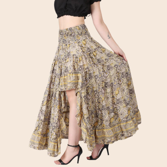 Hi-Lo Ruffle Tiered Skirt