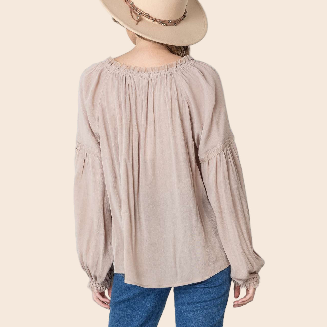 Peasant Top With Trim Details