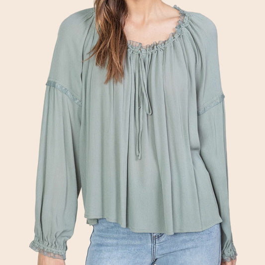 Peasant Top With Trim Details