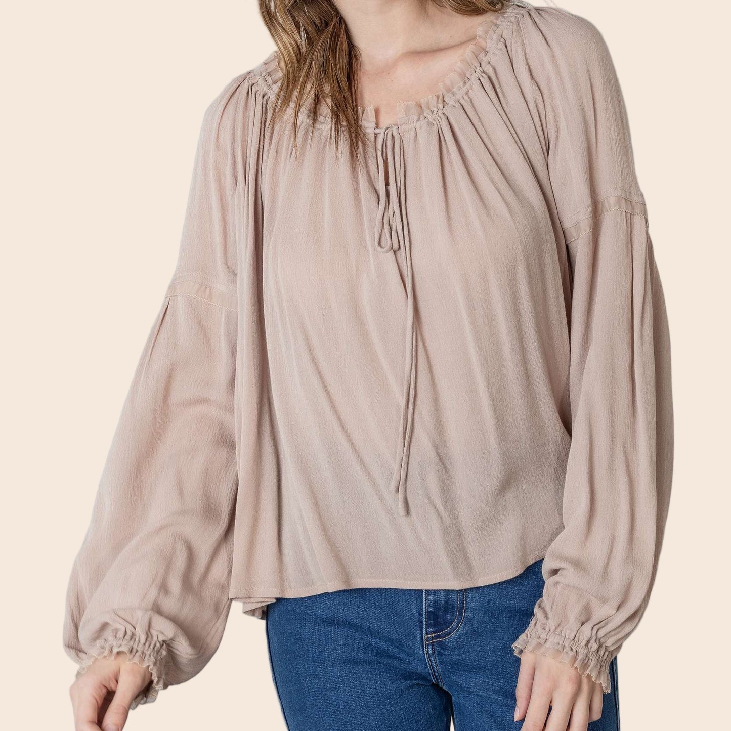 Peasant Top With Trim Details