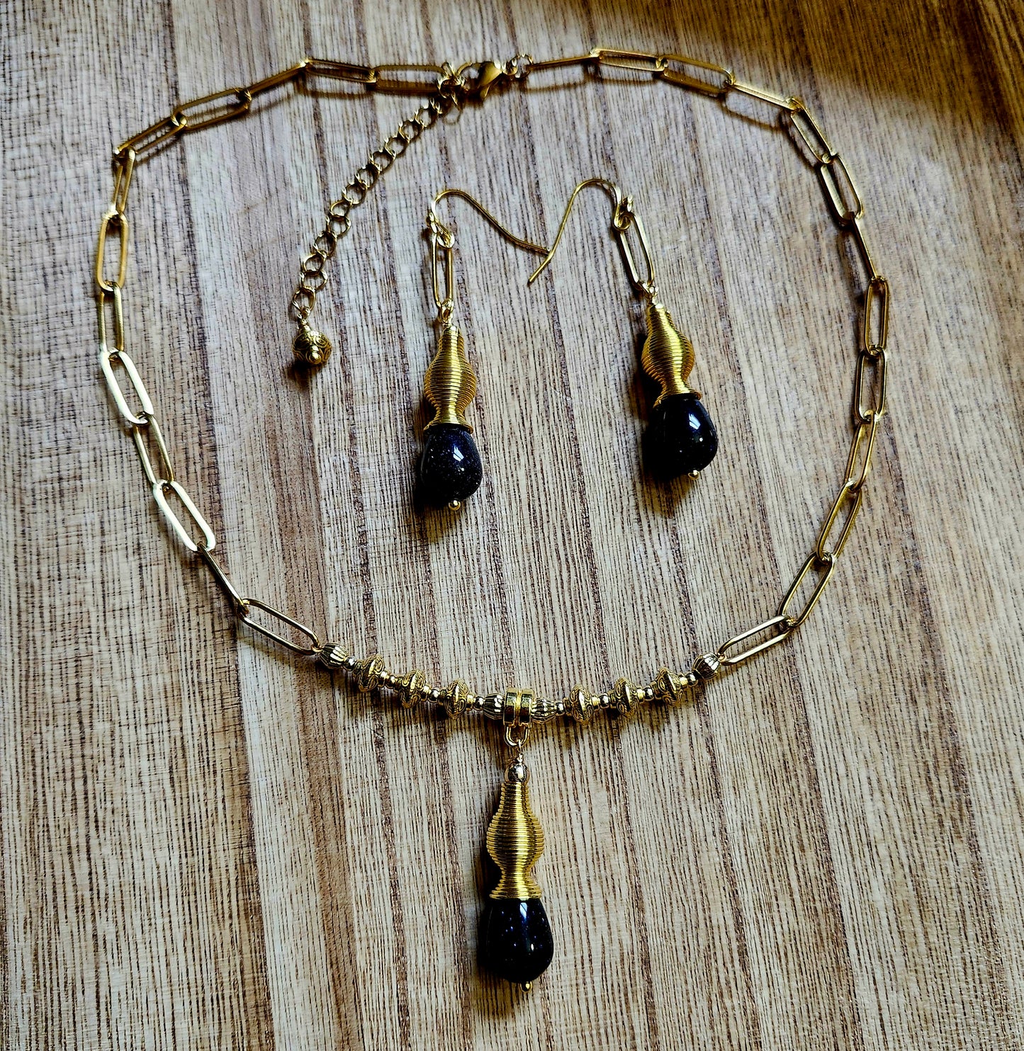 Blue Goldstone Earrings
