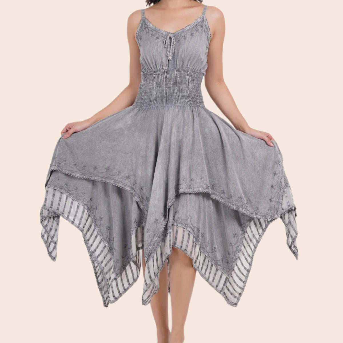 Spaghetti Strap Embroidered Dresses for Women