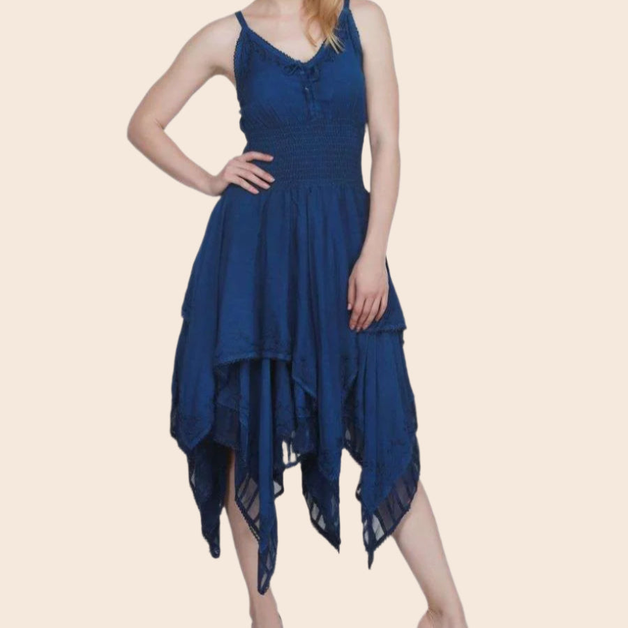 Spaghetti Strap Embroidered Dresses for Women