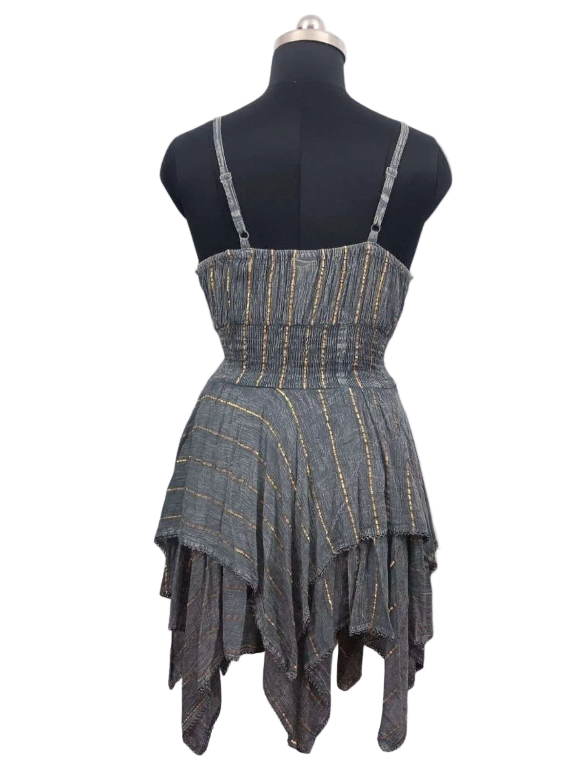 Lurex Smocked Waist Midi Dress