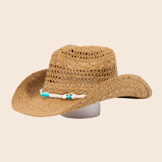 Braided Strap Straw Western Cowboy Hat