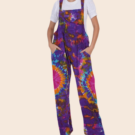 Cotton Tie-Dye Overalls