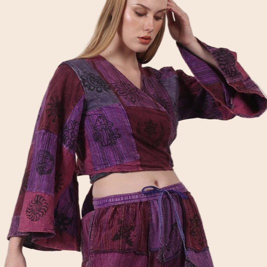 Patchwork Tie or Wrap Top