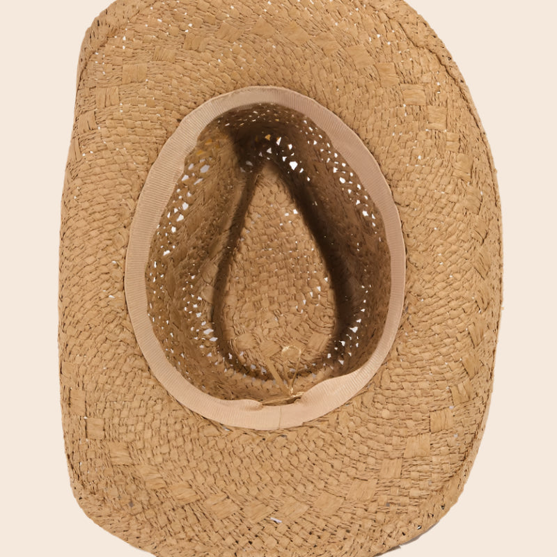 Braided Strap Straw Western Cowboy Hat