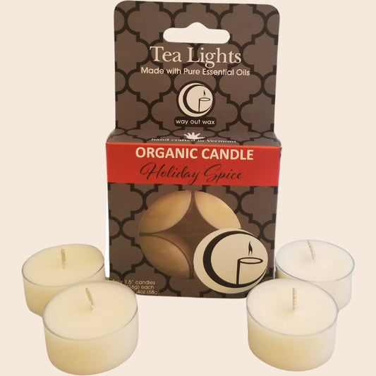 Holiday Spice - Organic Holiday Tealight Candle 4-pack