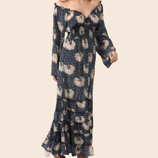 Long Sleeve Off-the-Shoulder Maxi Dress