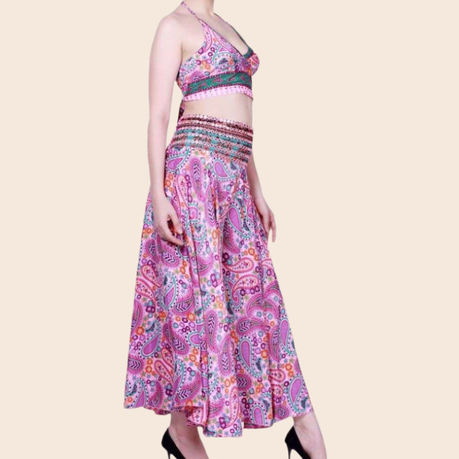 Halter Top and Palazzo Pants Matching Set