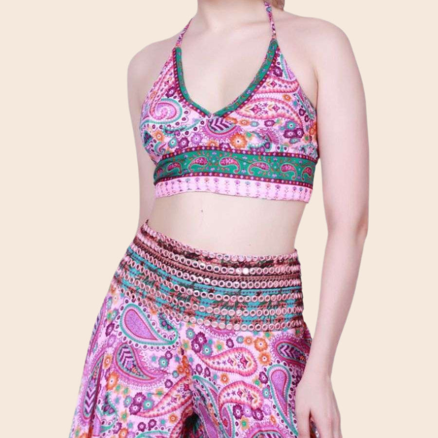 Halter Top and Palazzo Pants Matching Set
