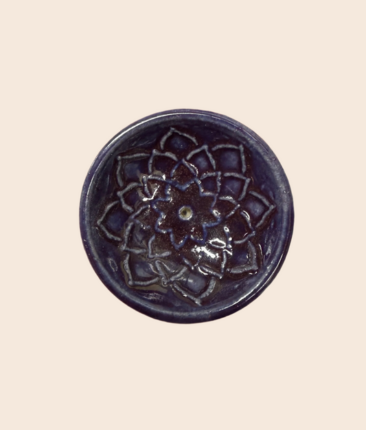 Embossed Ceramic Incense Burner Bowl