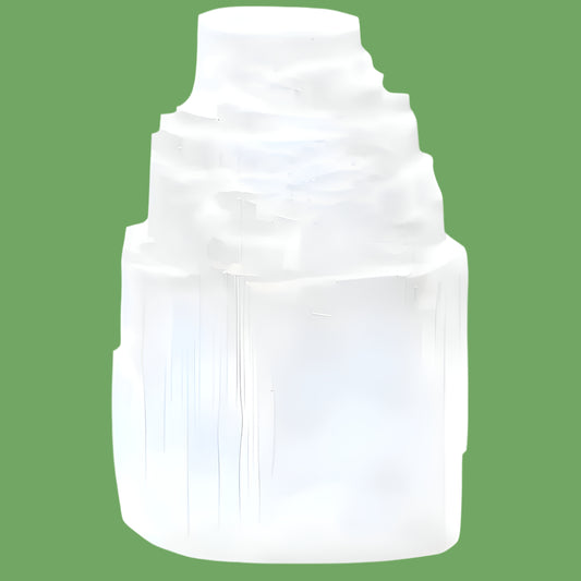 Mini Candle Holder Iceberg White Selenite