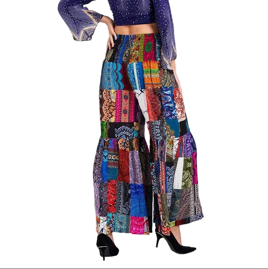 Rayon Patchwork Pants