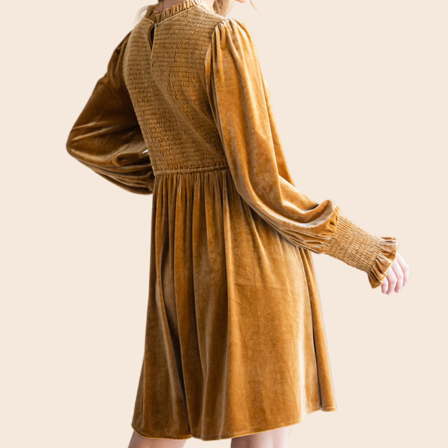 Long Sleeve Velvet Dress