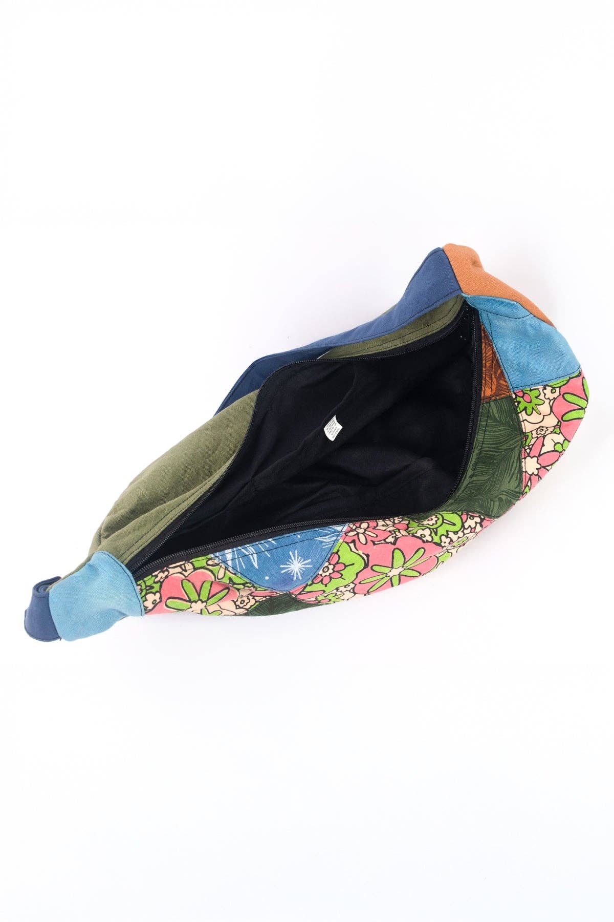 Patchwork Crescent Crossbody Bag