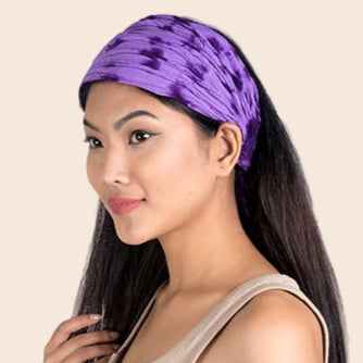 Purple Tie-Dyed Cotton Headband