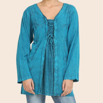 Renaissance Lace-Up Blouse
