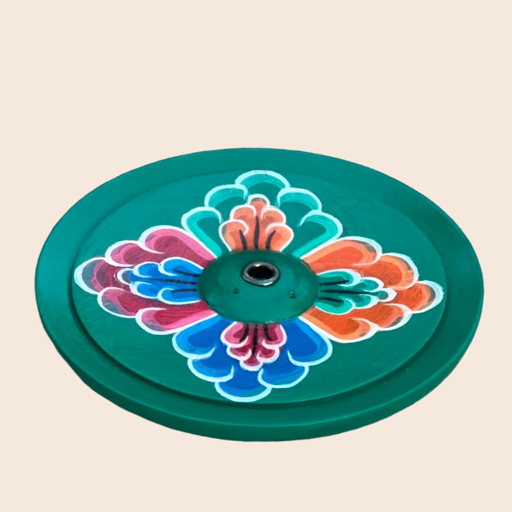 Hand Crafted Wooden Tibetan Incense Burner