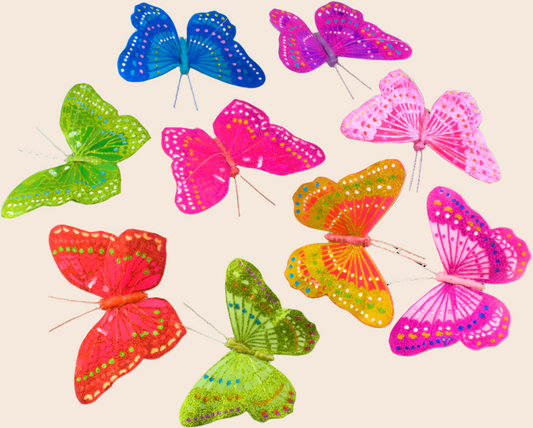 Rainbow Glitter Butterfly Garland