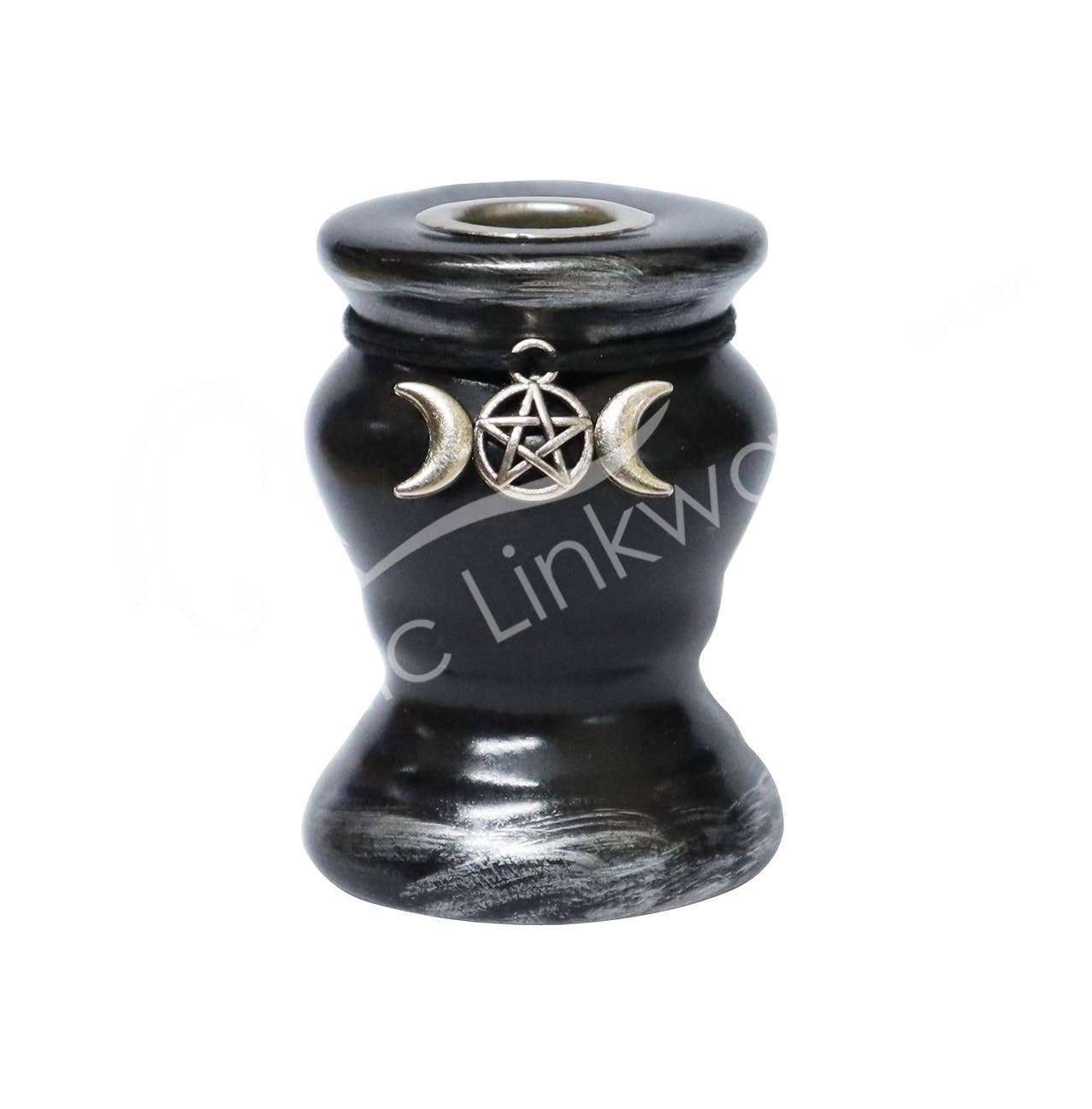 Ceramic Chime Candle Holder with Triple Moon Charm