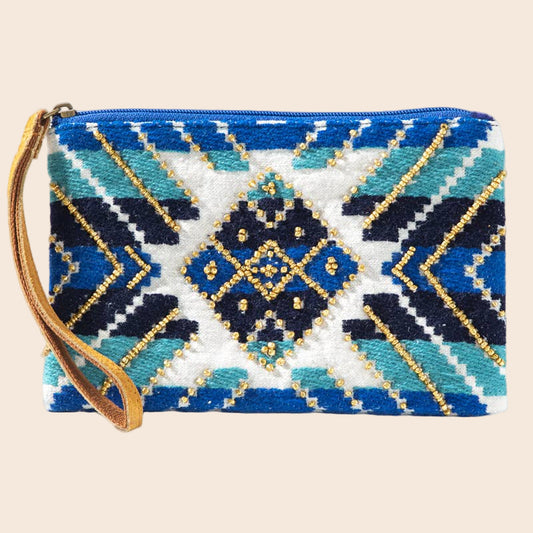 Handmade Blue Pattern Clutch