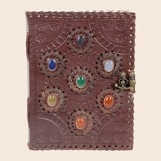 Leather and Chakra Stone Journal