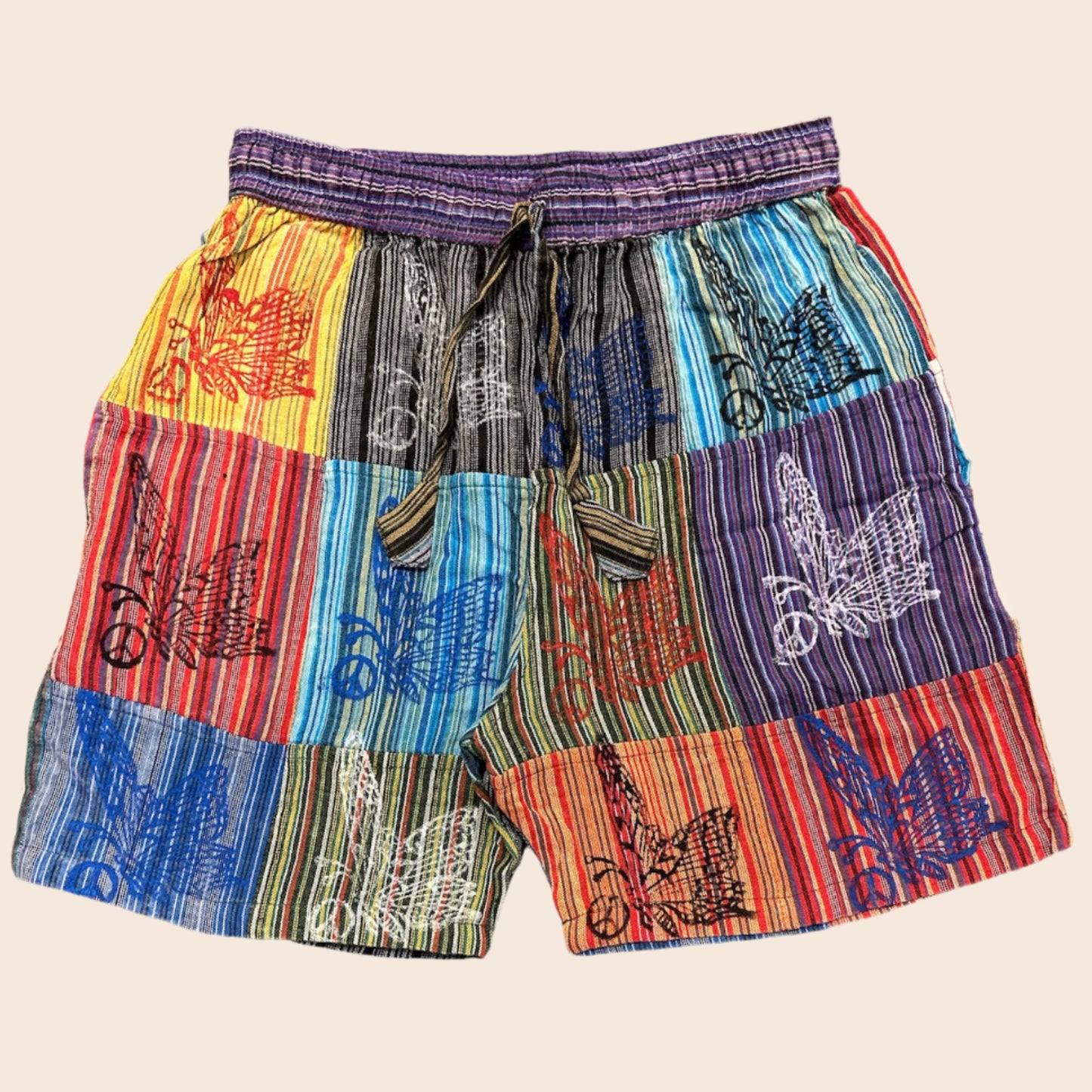 Patchwork Butterfly Shorts