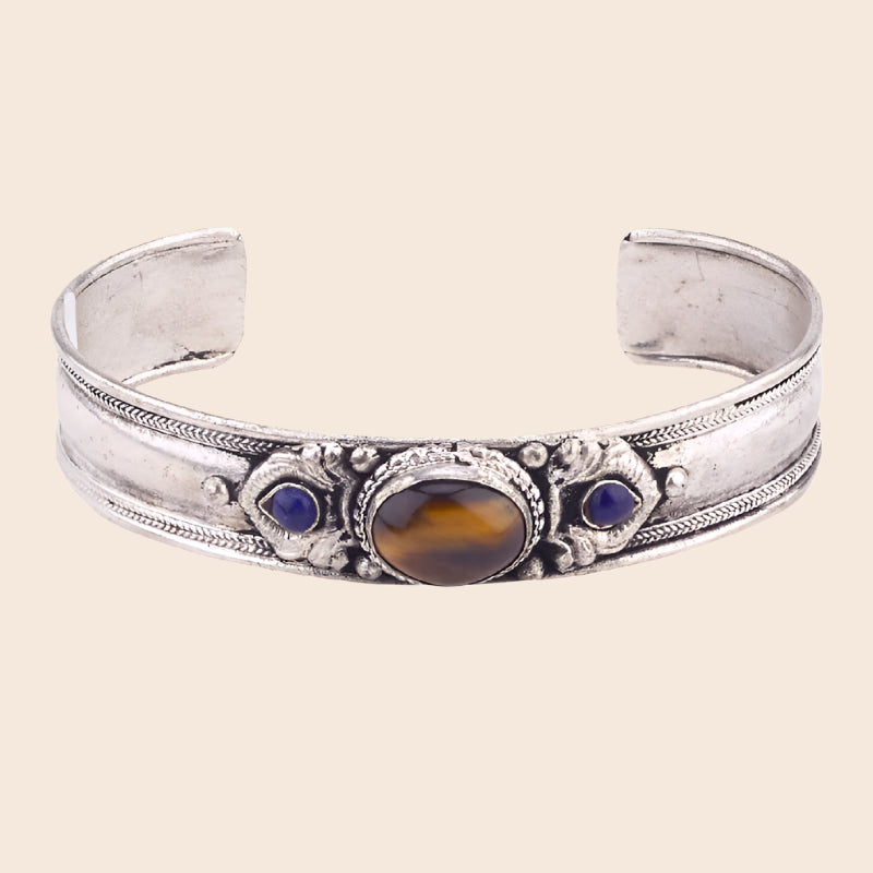 1/2" Tiger Eye/Lapis Cuff