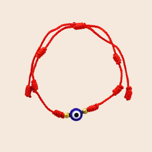 7 Knot Evil Eye Red Adjustable Bracelet