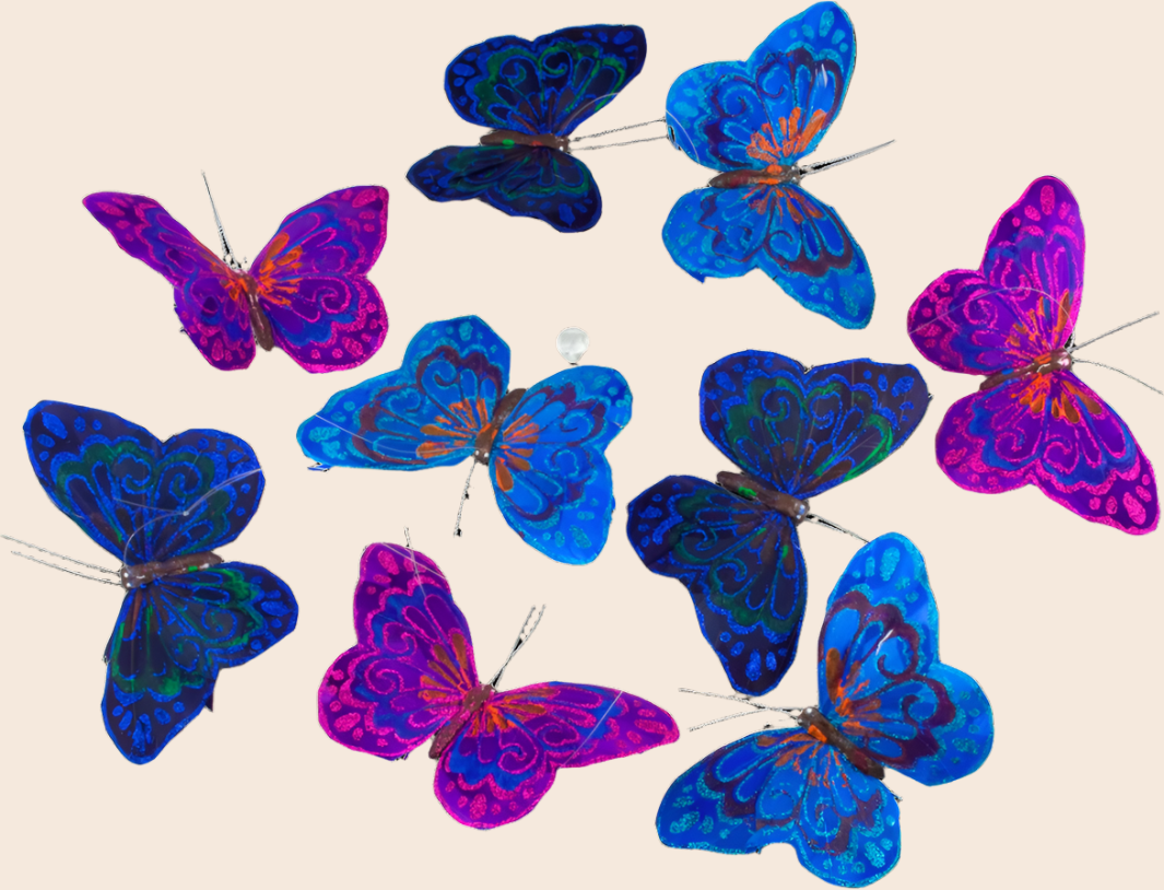 Dark Purple and Blue Glitter Butterfly Garland