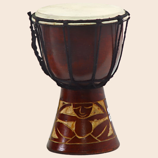 Djembe Mini Carved Assorted Mahogany Red Finish (Each)