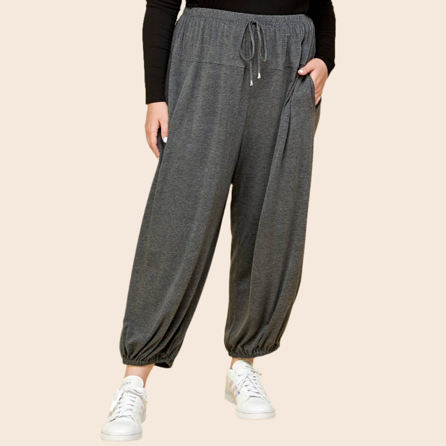 Plus Size Knit Jogger Pants
