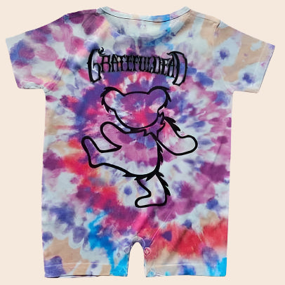 Grateful Dead Tie Dye Dancing Bear Onesie Romper