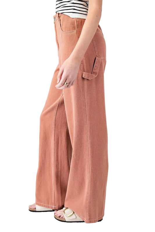 Mineral Washed Straight Leg Pants