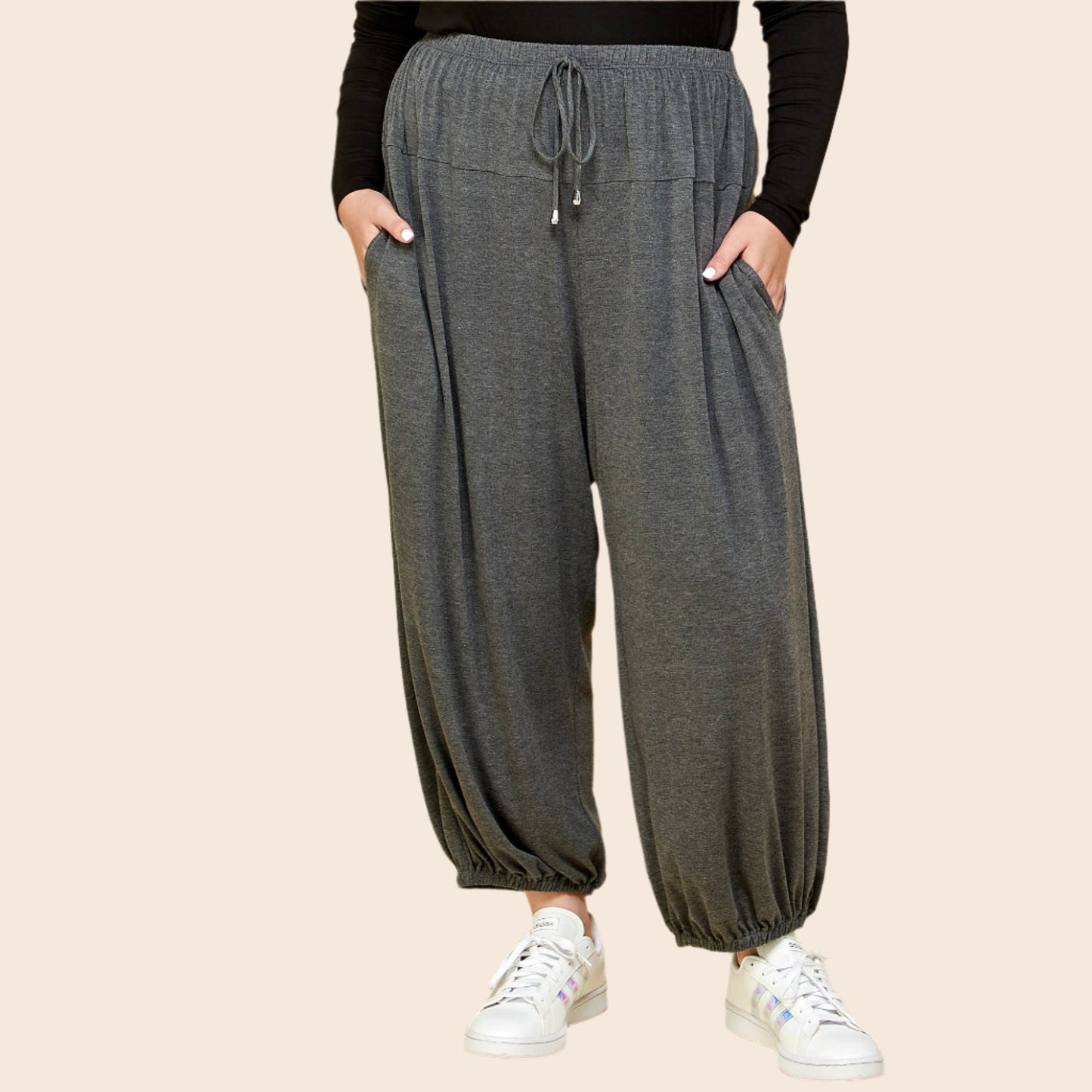 Plus Size Knit Jogger Pants